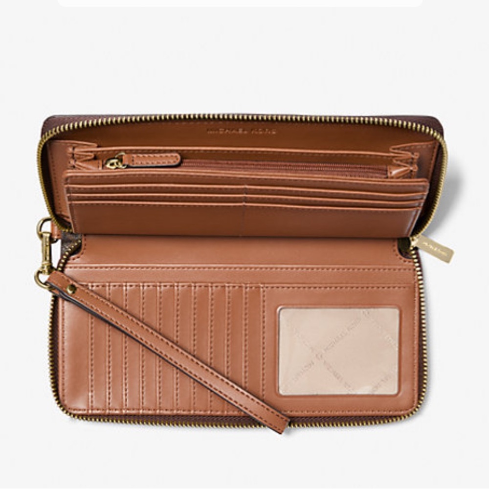 Michael Kors Jet Set Travel Large Signature Logo and Metallic Continenta… - Picture 3 of 16